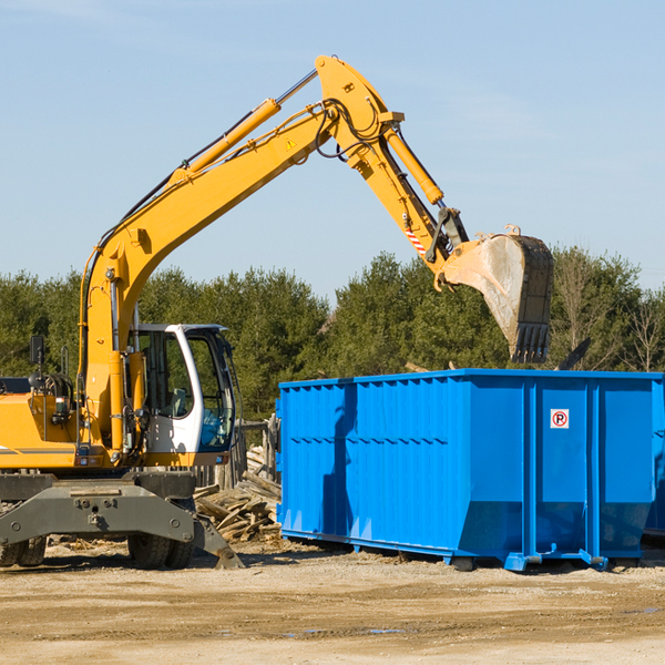 are there any restrictions on where a residential dumpster can be placed in Martelle